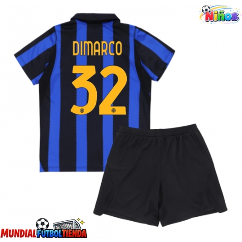 Camiseta Inter Milan Federico Dimarco #32 Primera Equipación Replica 2026-27 para niños mangas cortas (+ Pantalones cortos)